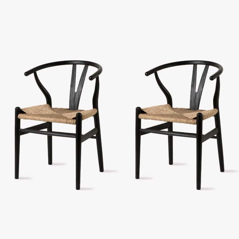 Chilthorne Wishbone Dining Chairs - Black (Set of 2)12 - Duck Barn Interiors