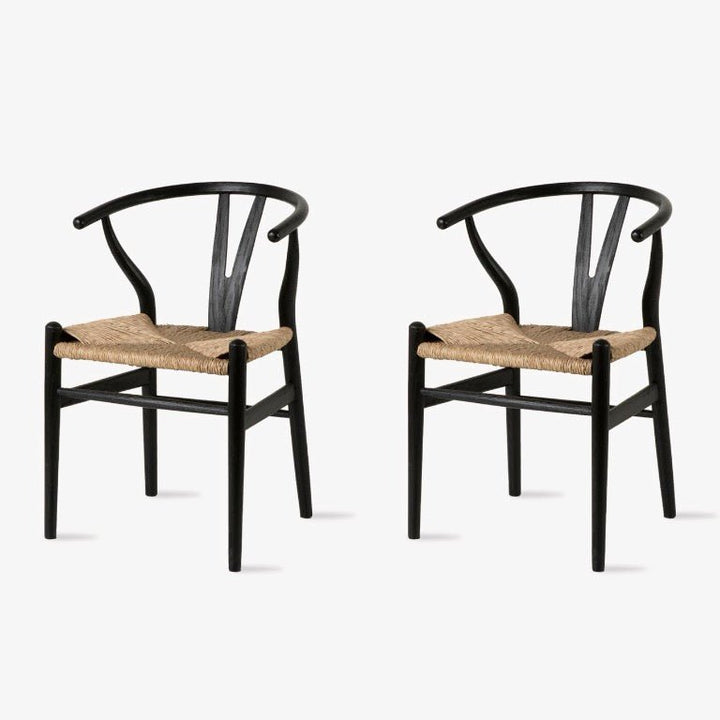 Chilthorne Wishbone Dining Chairs - Black (Set of 2)12 - Duck Barn Interiors