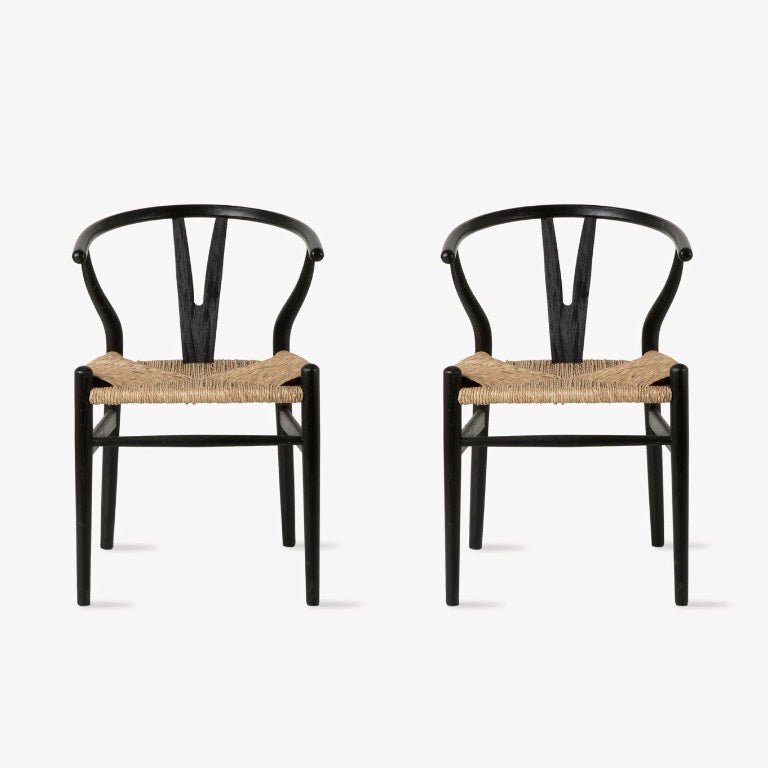 Chilthorne Wishbone Dining Chairs - Black (Set of 2)13 - Duck Barn Interiors