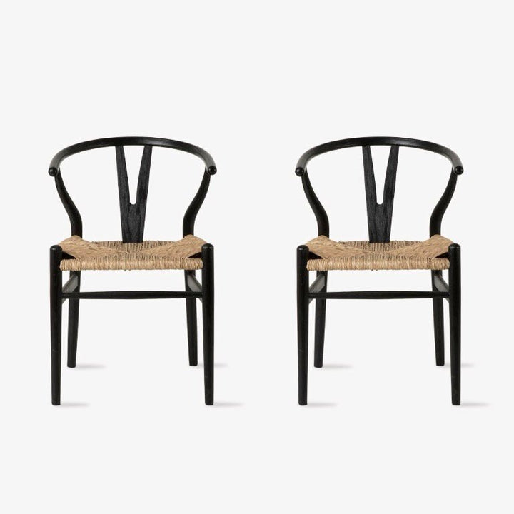 Chilthorne Wishbone Dining Chairs - Black (Set of 2)13 - Duck Barn Interiors