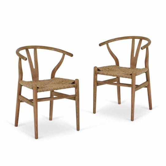 Chilthorne Wishbone Dining Chairs - Natural (Set of 2) - Duck Barn Interiors
