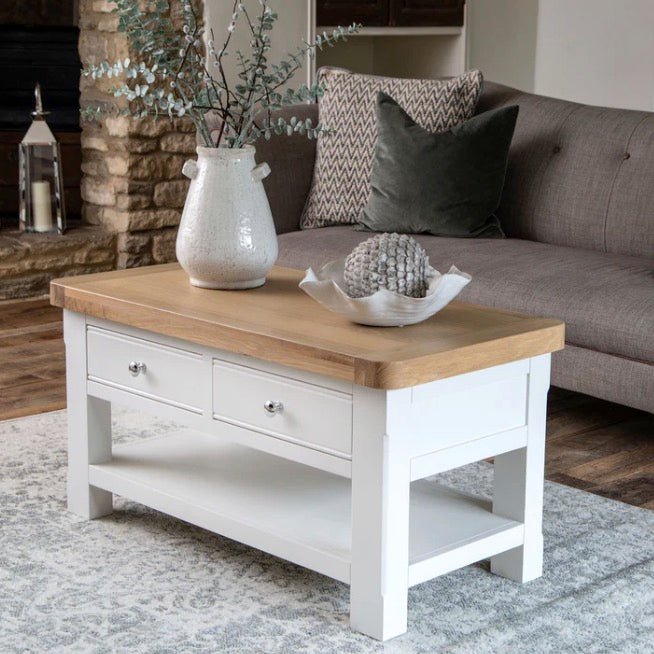 Clanfield White Coffee Table1 - Duck Barn Interiors