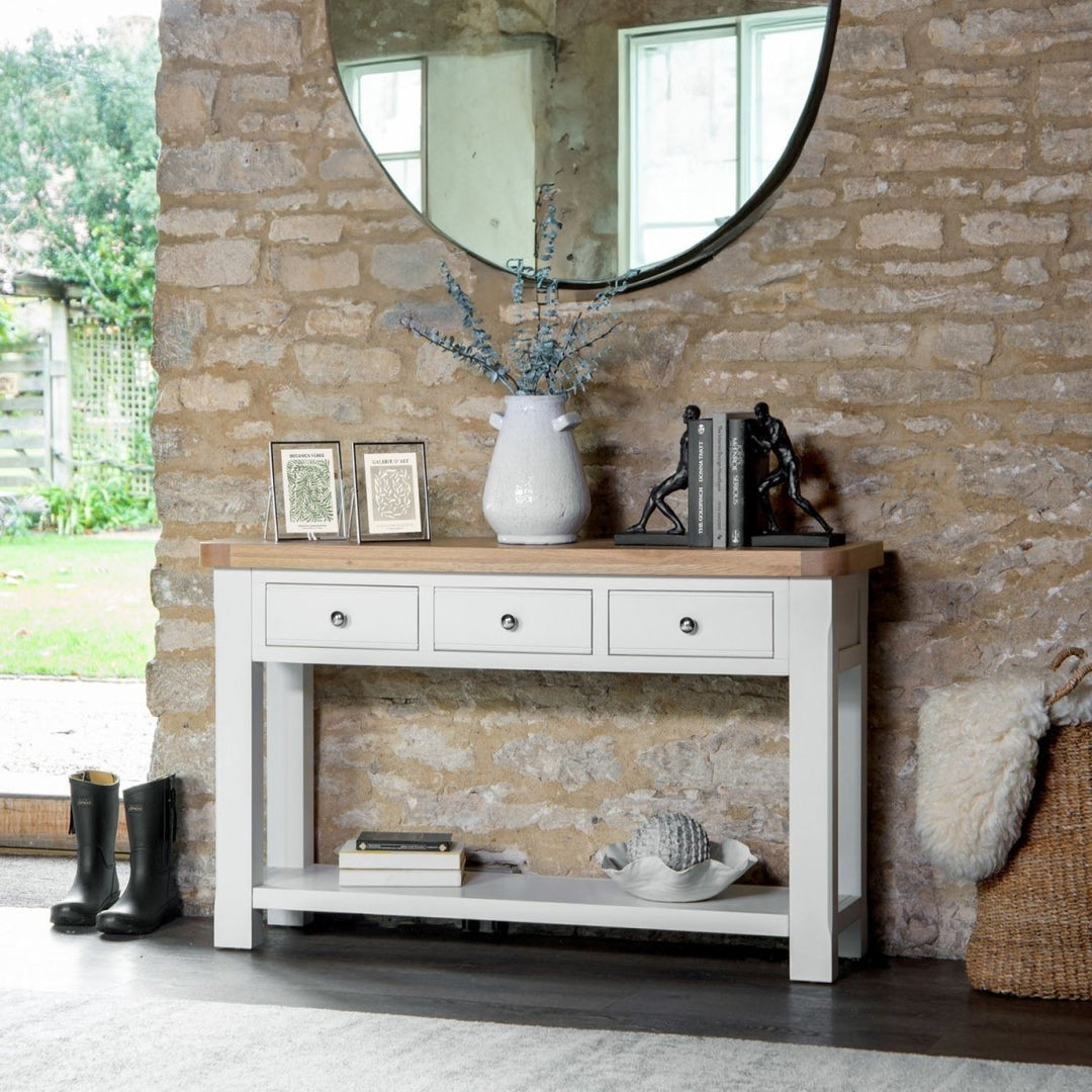 Clanfield White Console Table1 - Duck Barn Interiors