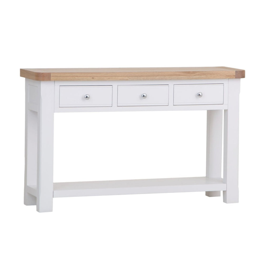 Clanfield White Console Table2 - Duck Barn Interiors