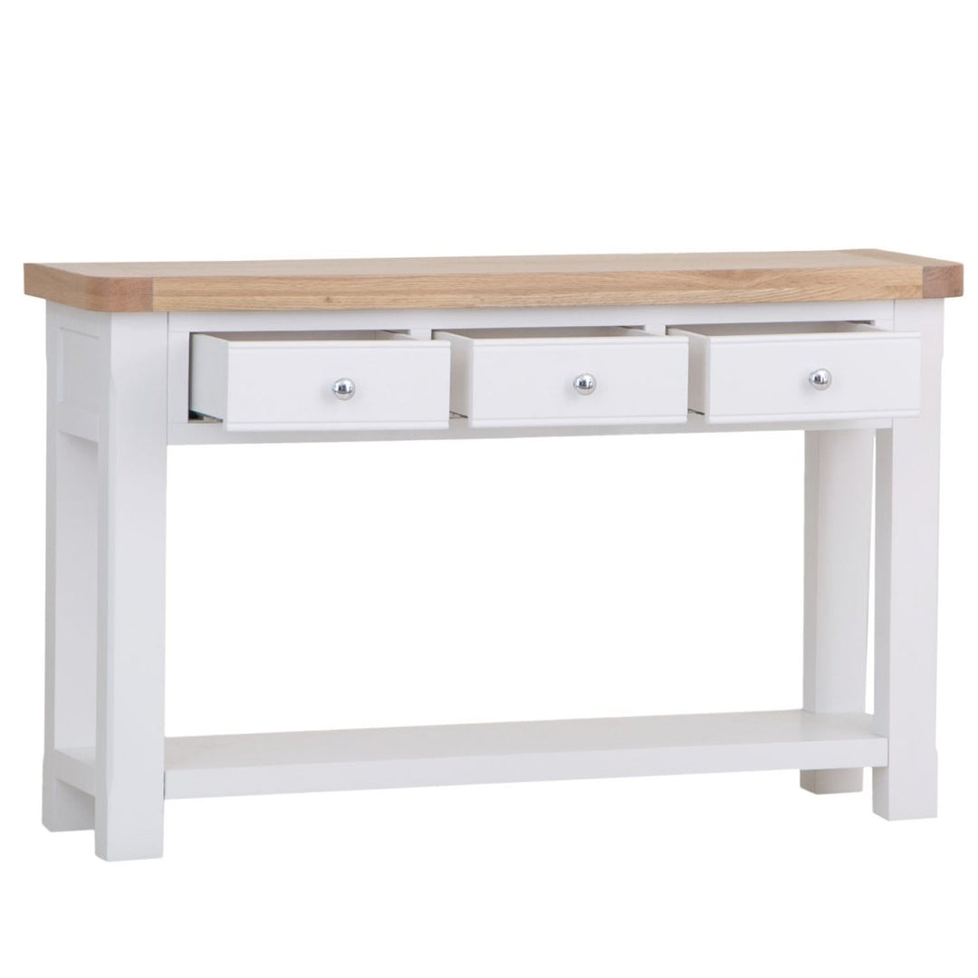 Clanfield White Console Table3 - Duck Barn Interiors