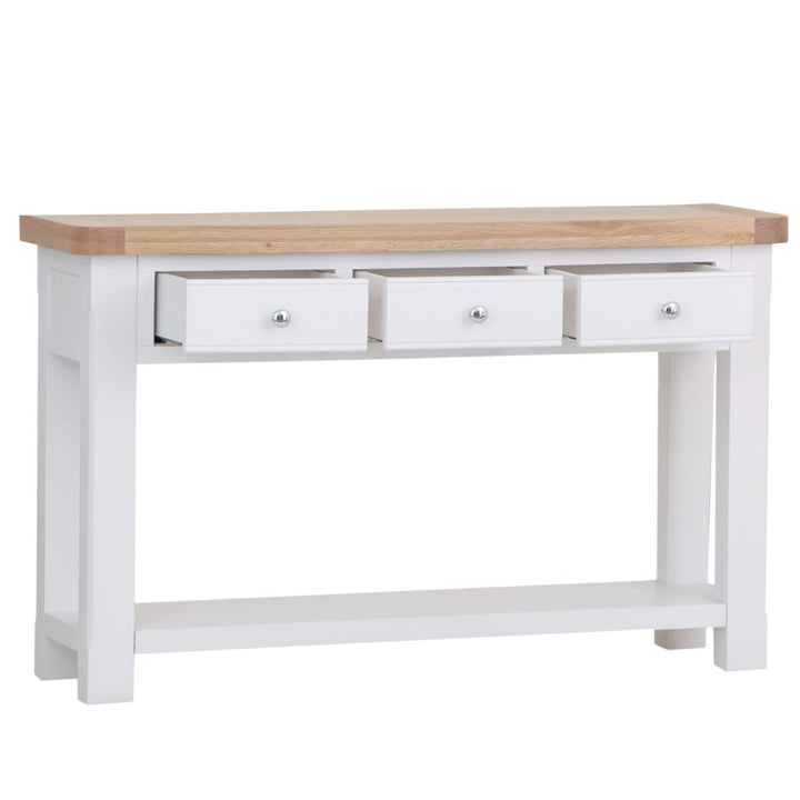 Clanfield White Console Table3 - Duck Barn Interiors