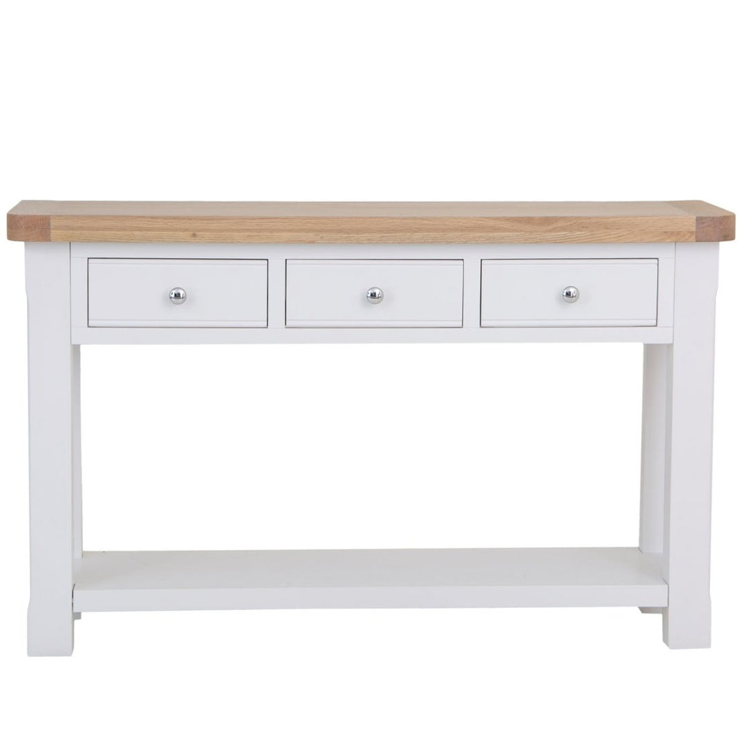 Clanfield White Console Table4 - Duck Barn Interiors