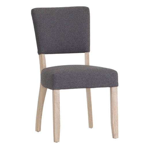 Clanfield White Fabric Dining Chair - Grey (Pair)