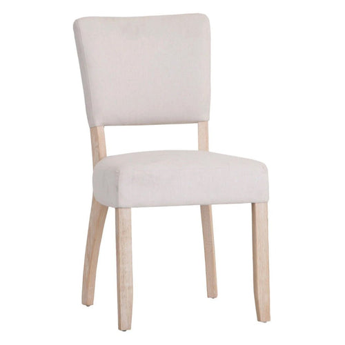 Clanfield White Fabric Dining Chair - Natural (Pair)
