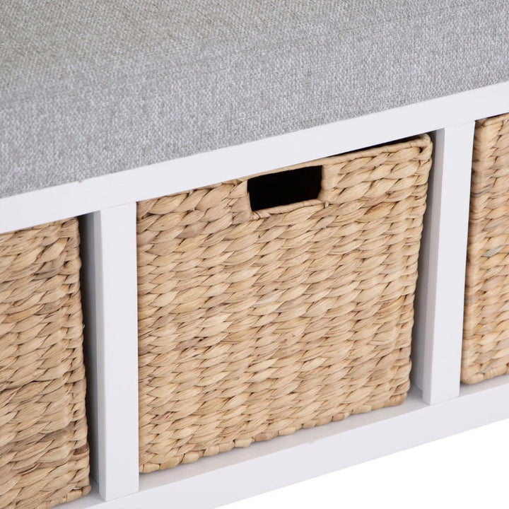 Clanfield White Hallway Storage Seating Bench8 - Duck Barn Interiors