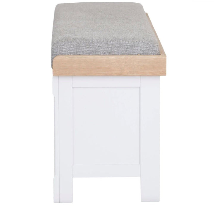 Clanfield White Hallway Storage Seating Bench7 - Duck Barn Interiors