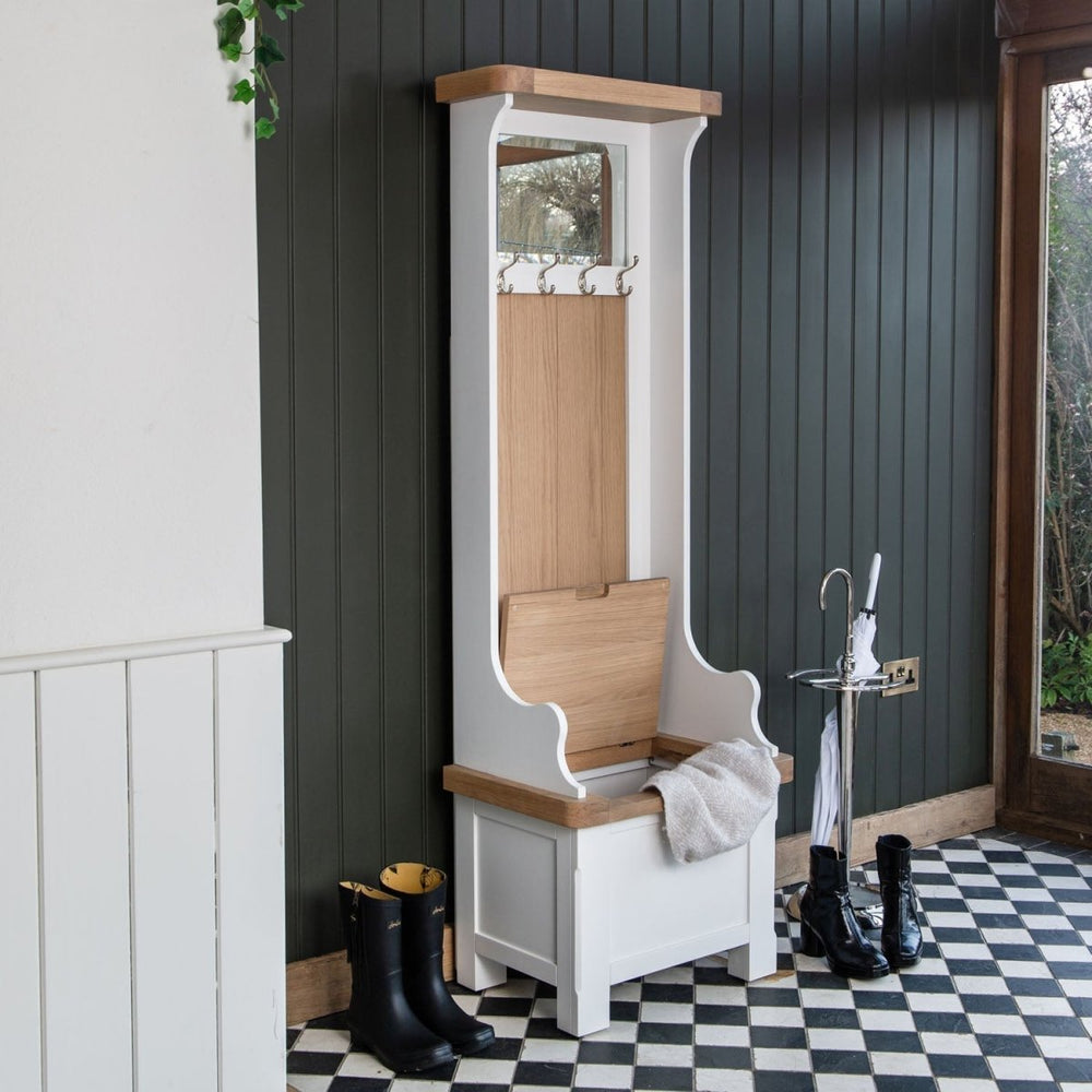 Clanfield White Hallway Tidy2 - Duck Barn Interiors