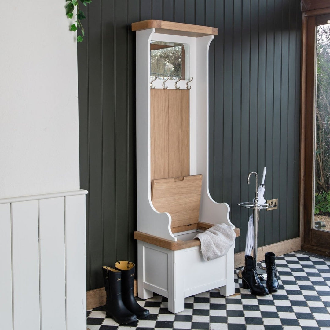 Clanfield White Hallway Tidy2 - Duck Barn Interiors