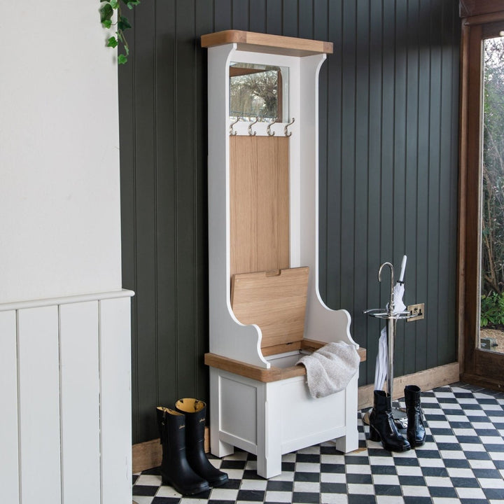 Clanfield White Hallway Tidy2 - Duck Barn Interiors