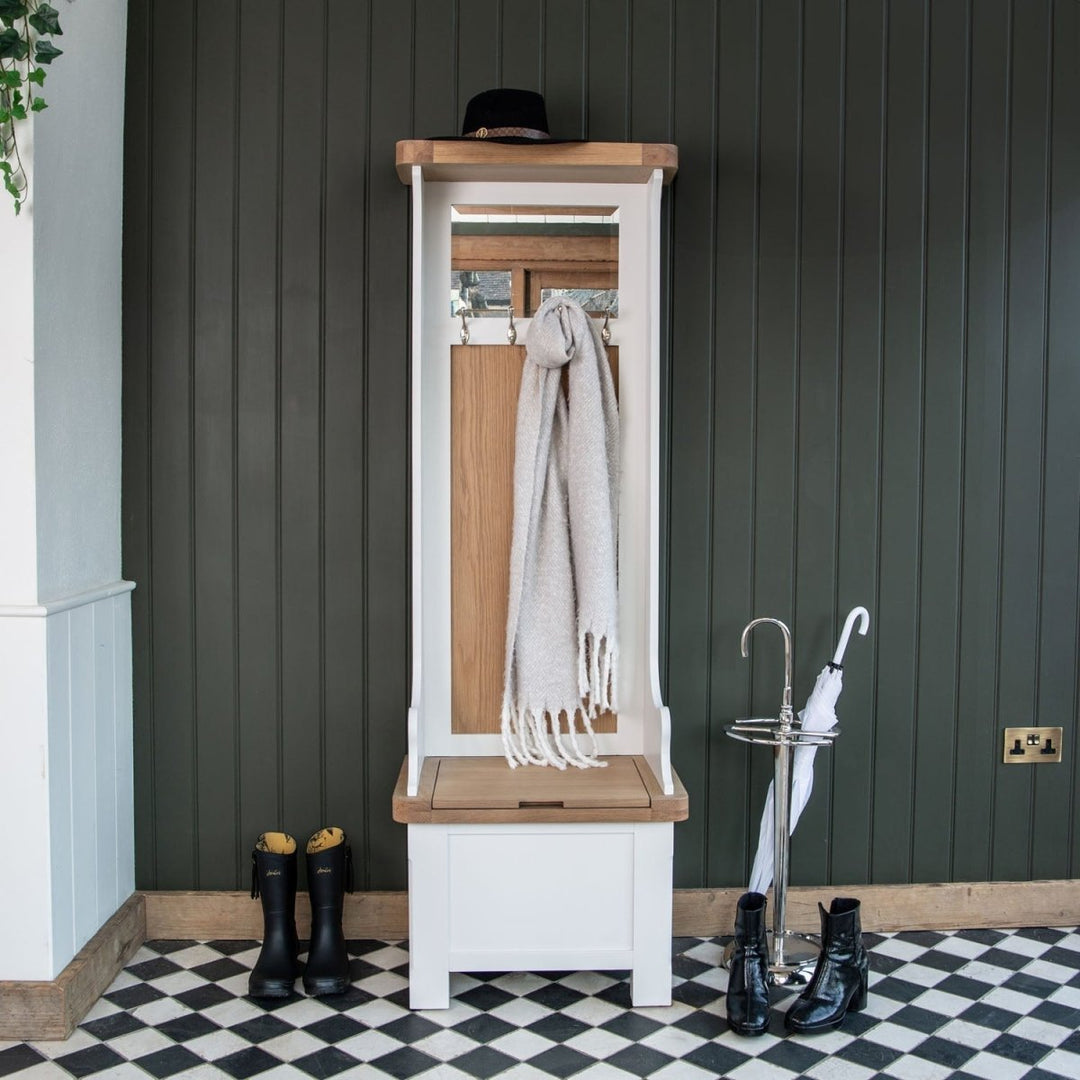 Clanfield White Hallway Tidy1 - Duck Barn Interiors