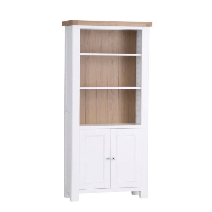 Clanfield White Large Bookcase3 - Duck Barn Interiors