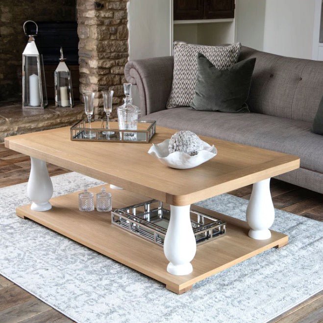Clanfield White Large Coffee Table1 - Duck Barn Interiors