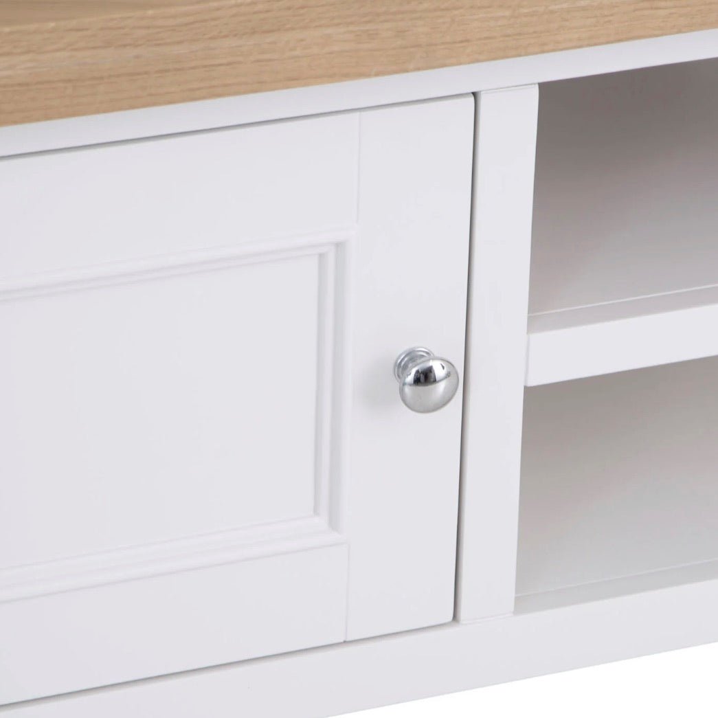 Clanfield White Large TV Unit6 - Duck Barn Interiors