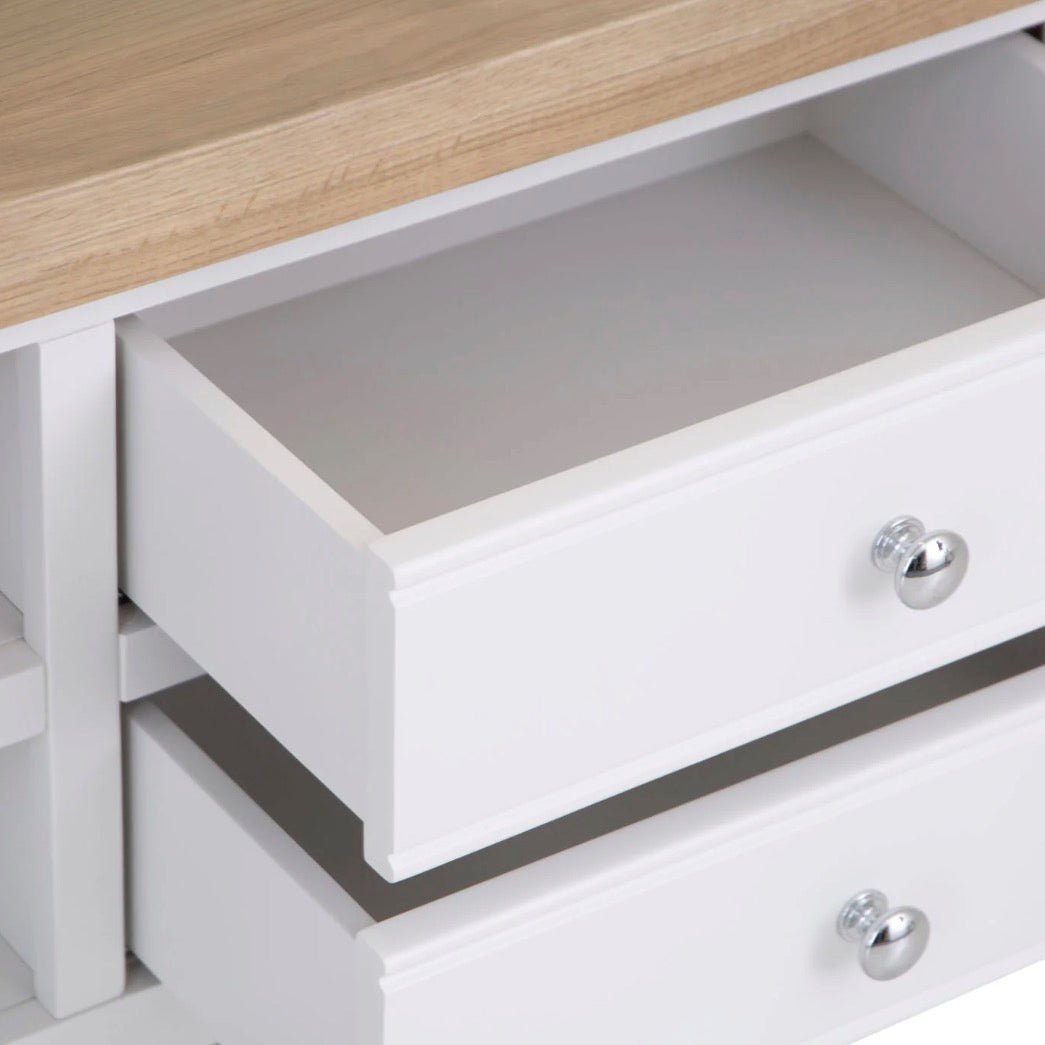 Clanfield White Large TV Unit8 - Duck Barn Interiors