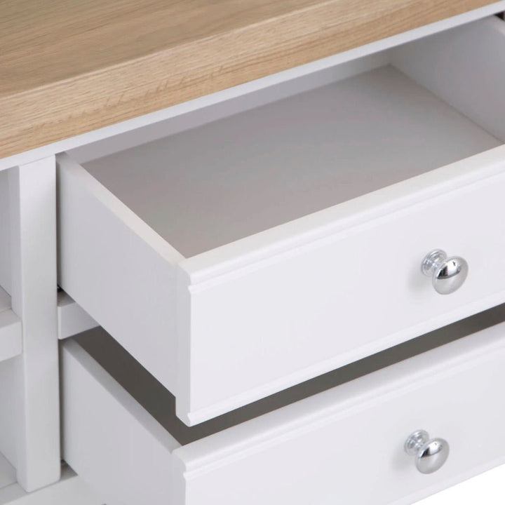 Clanfield White Large TV Unit8 - Duck Barn Interiors