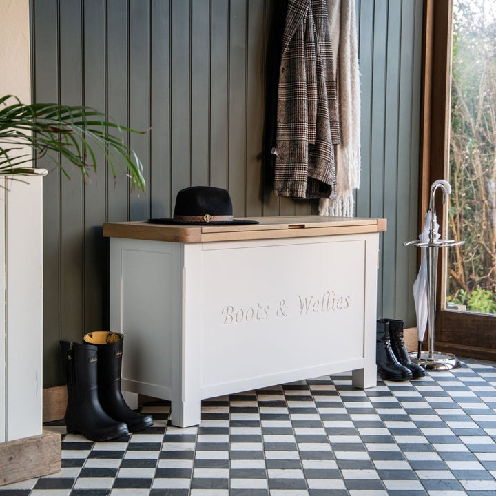 Clanfield White Wellies &amp; Shoe Storage1 - Duck Barn Interiors