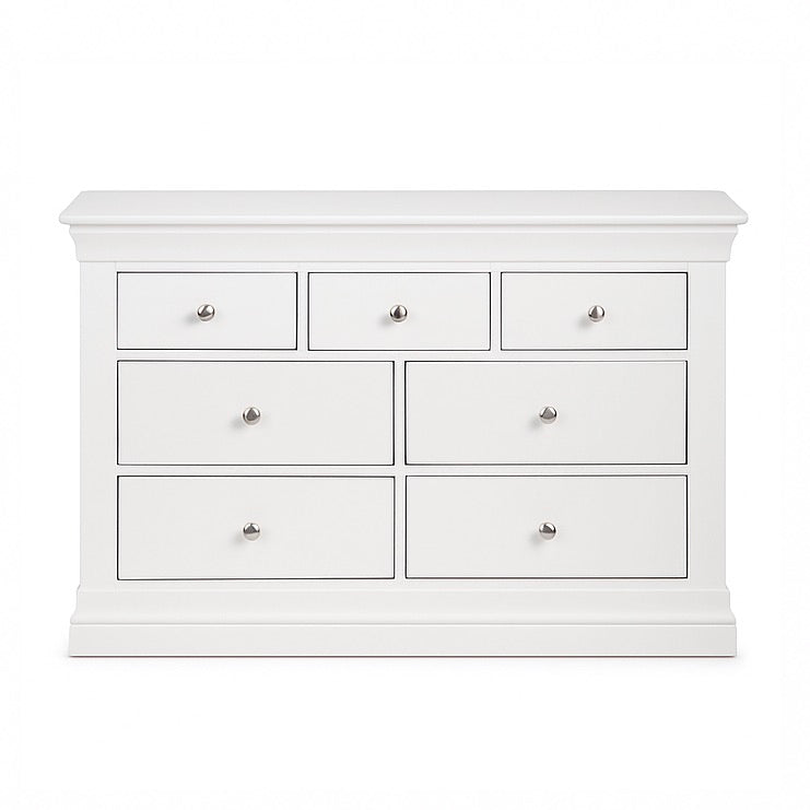 Clermont 3 Over 4 Chest of Drawers - White1 - Duck Barn Interiors