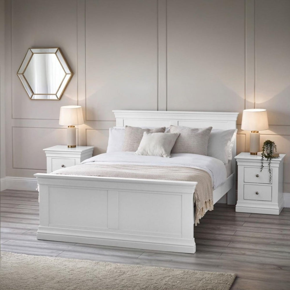 Clermont White 4ft 6" Double Bed Frame1 - Duck Barn Interiors