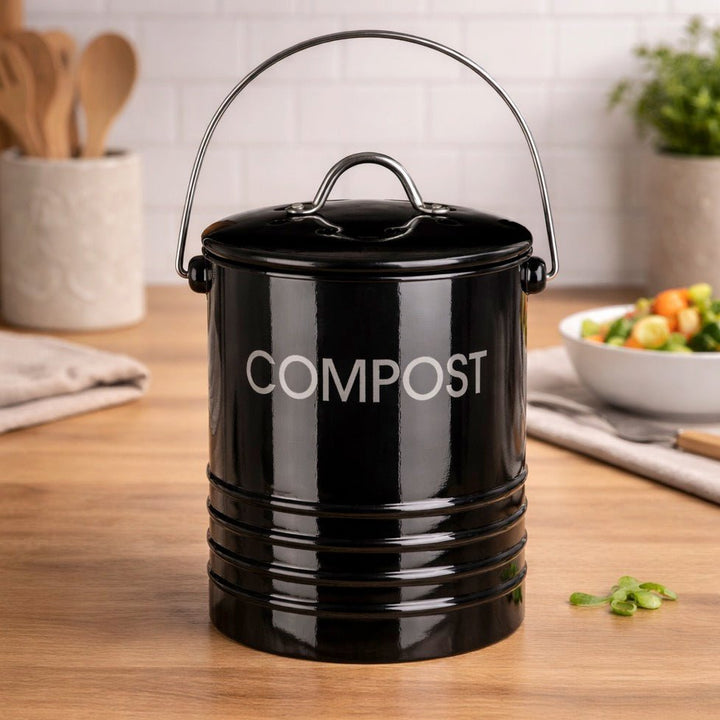 Compost Bin with Handle - Black1 - Duck Barn Interiors