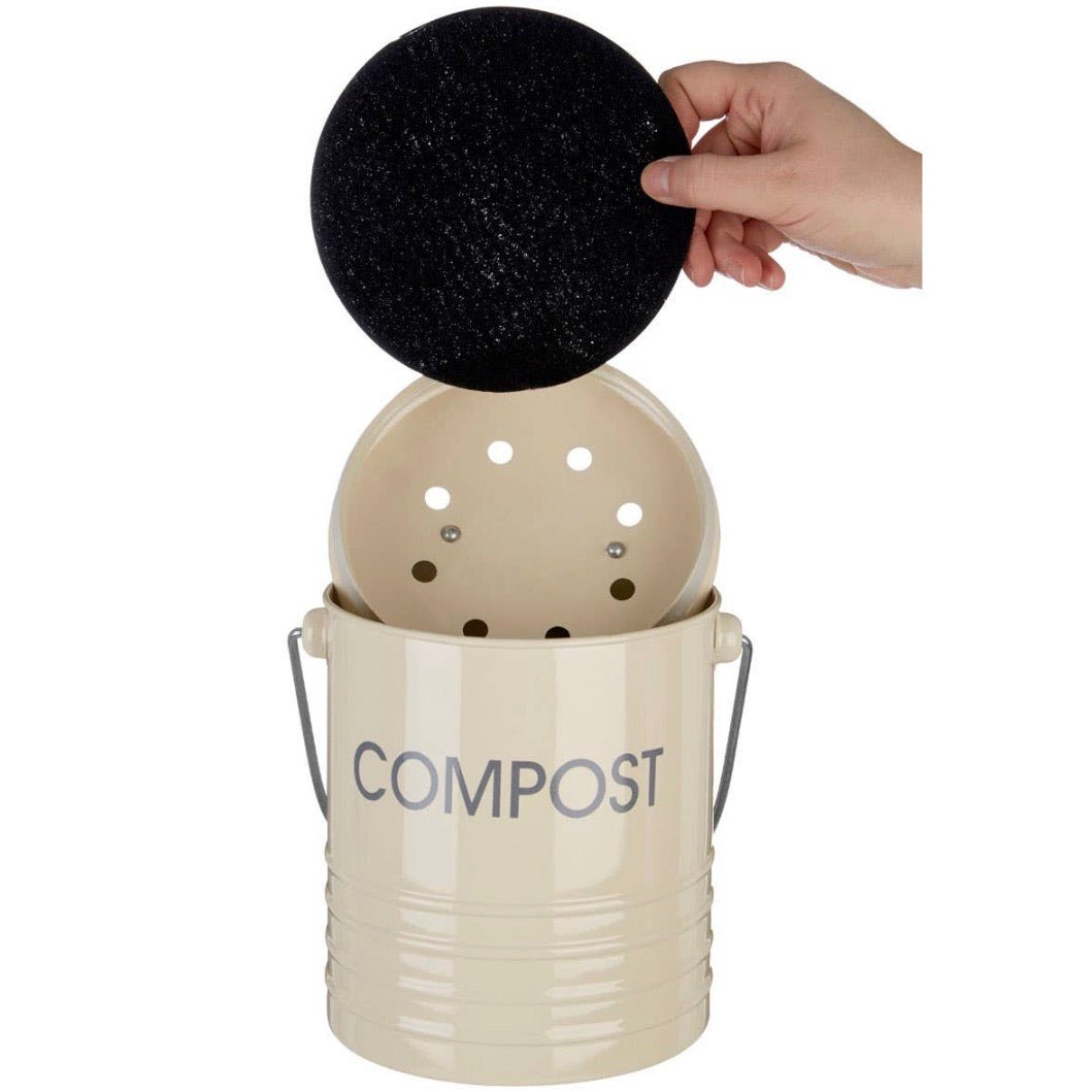 Compost Bin with Handle - Cream4 - Duck Barn Interiors