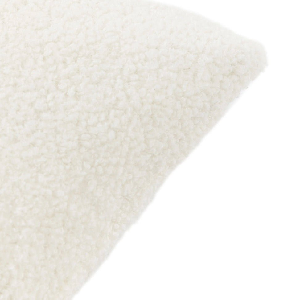 Cosy Embroidered White Boucle Cushion8 - Duck Barn Interiors