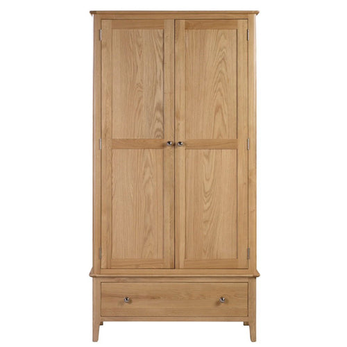 Cotswold Oak 2 Door 1 Drawer Wardrobe