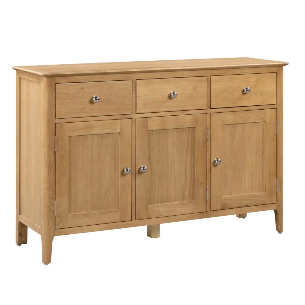 Cotswold Oak 3 Drawer 3 Door Sideboard3 - Duck Barn Interiors