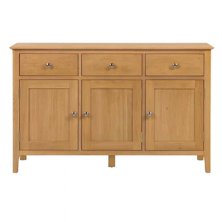 Cotswold Oak 3 Drawer 3 Door Sideboard1 - Duck Barn Interiors