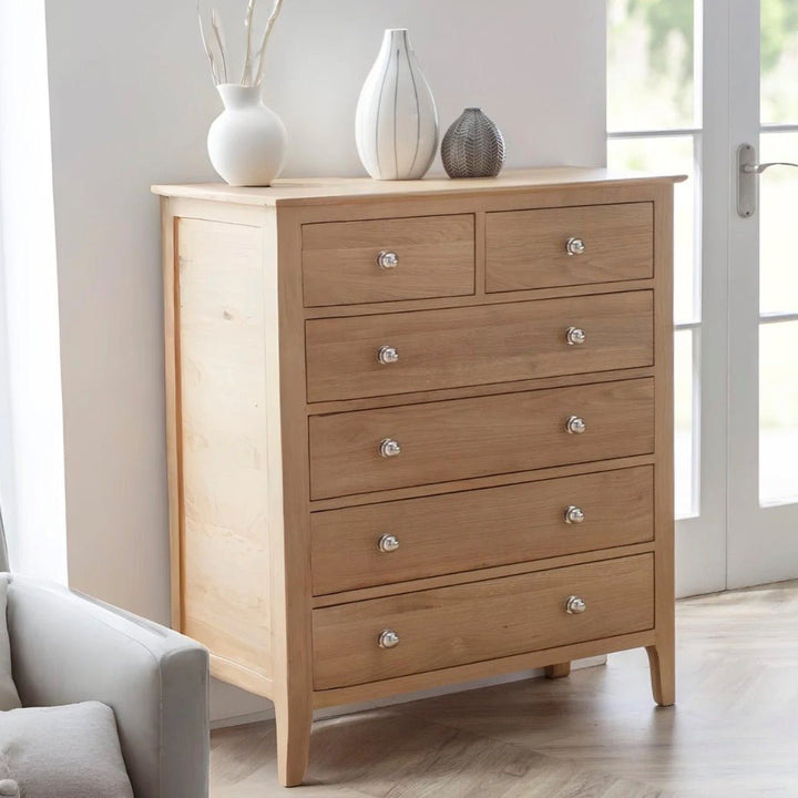 Cotswold Oak 4 + 2 Chest of Drawers1 - Duck Barn Interiors