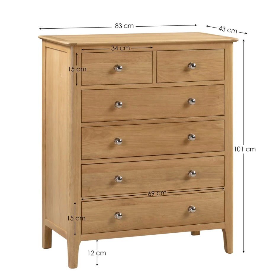 Cotswold Oak 4 + 2 Chest of Drawers8 - Duck Barn Interiors
