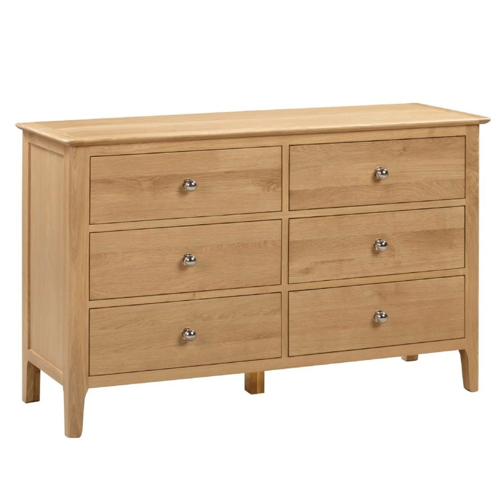 Cotswold Oak 6 Drawer Wide Chest of Drawers2 - Duck Barn Interiors
