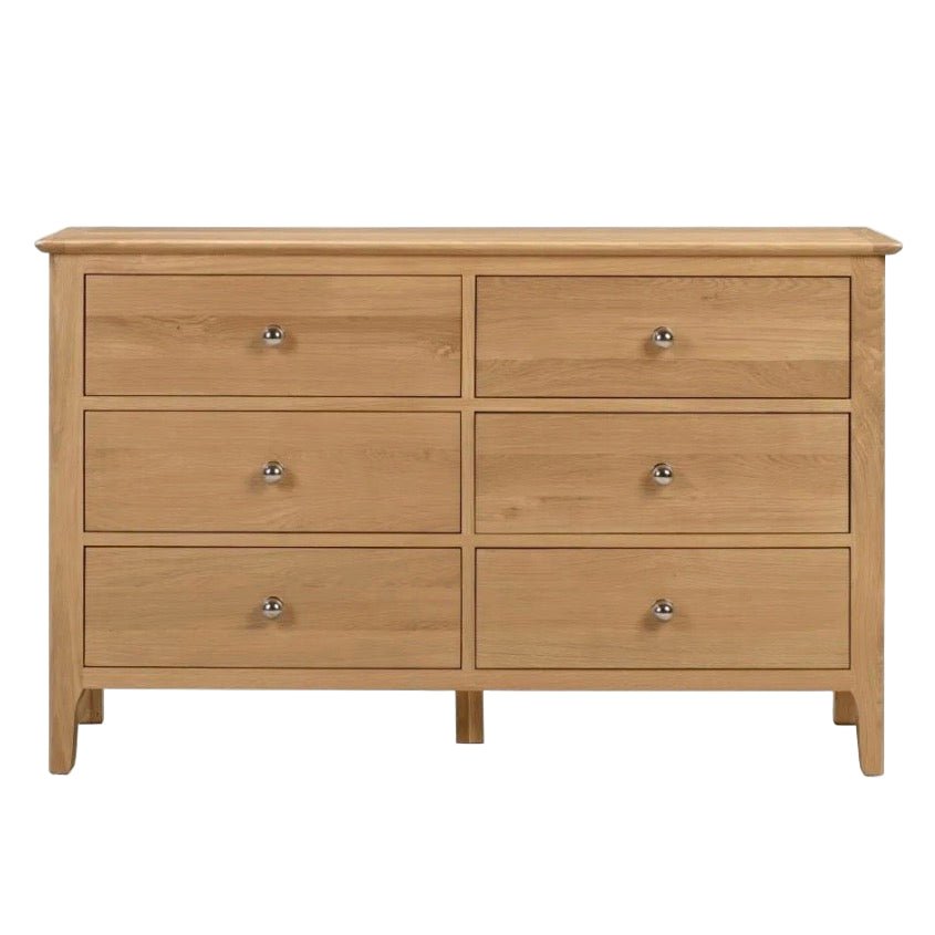 Cotswold Oak 6 Drawer Wide Chest of Drawers1 - Duck Barn Interiors