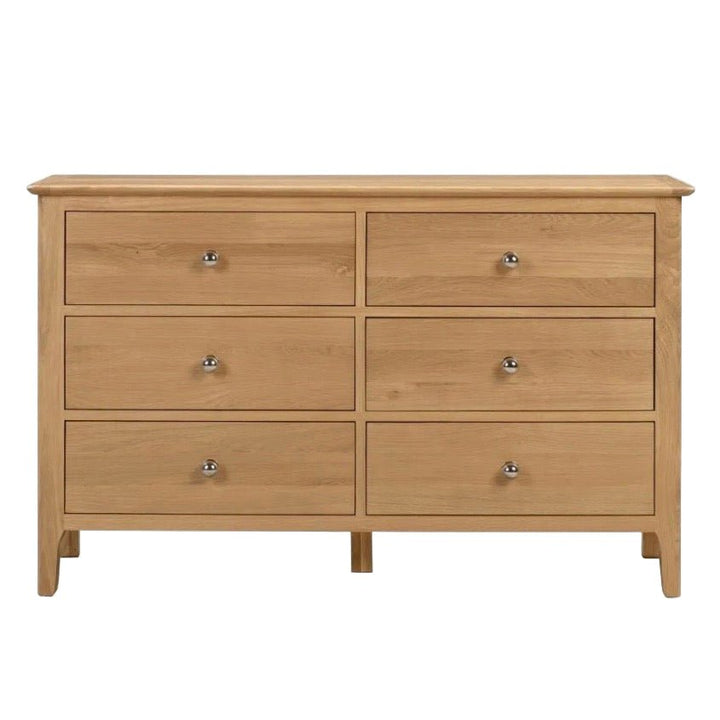 Cotswold Oak 6 Drawer Wide Chest of Drawers1 - Duck Barn Interiors