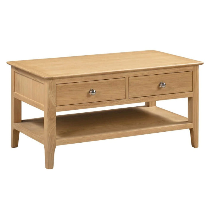 Cotswold Oak Coffee Table with 2 Drawers3 - Duck Barn Interiors