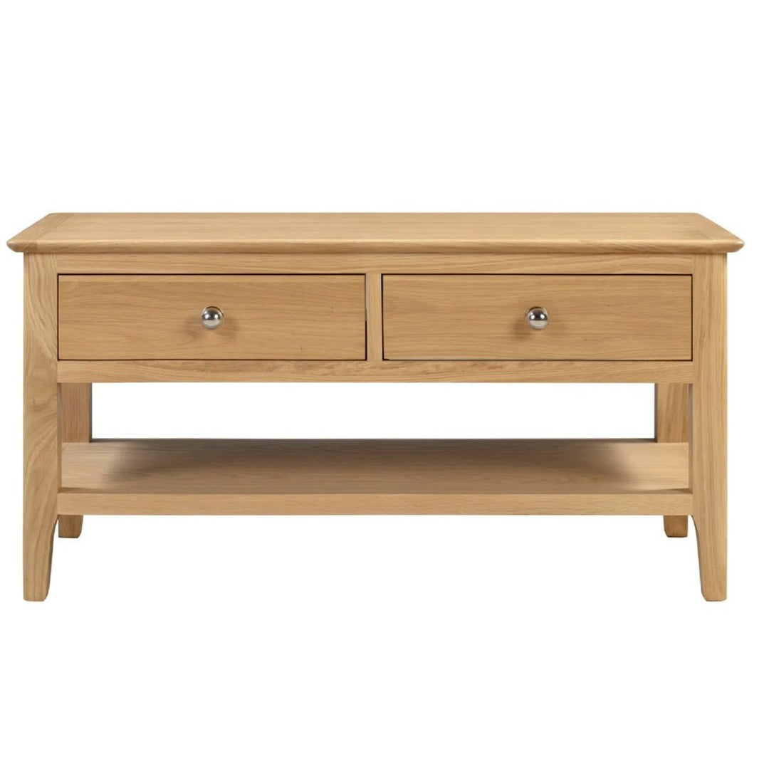 Cotswold Oak Coffee Table with 2 Drawers2 - Duck Barn Interiors