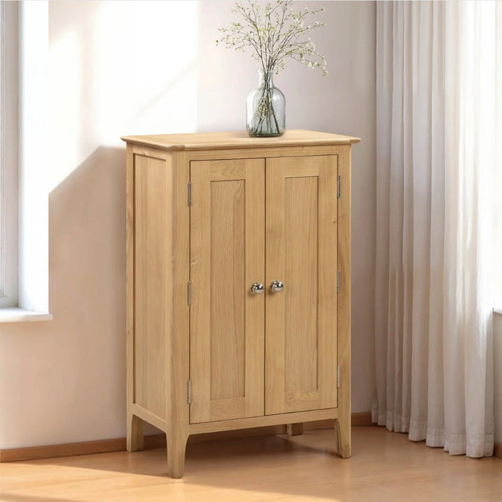 Cotswold Oak Shoe Storage Cupboard1 - Duck Barn Interiors