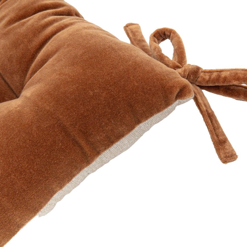 Cotton Velvet Seat Pad Cushion - Tan4 - Duck Barn Interiors