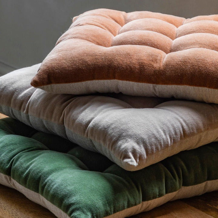 Cotton Velvet Seat Pad Cushion - Tan7 - Duck Barn Interiors