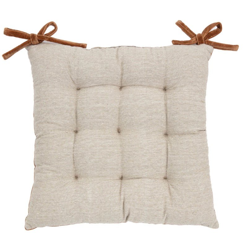 Cotton Velvet Seat Pad Cushion - Tan3 - Duck Barn Interiors