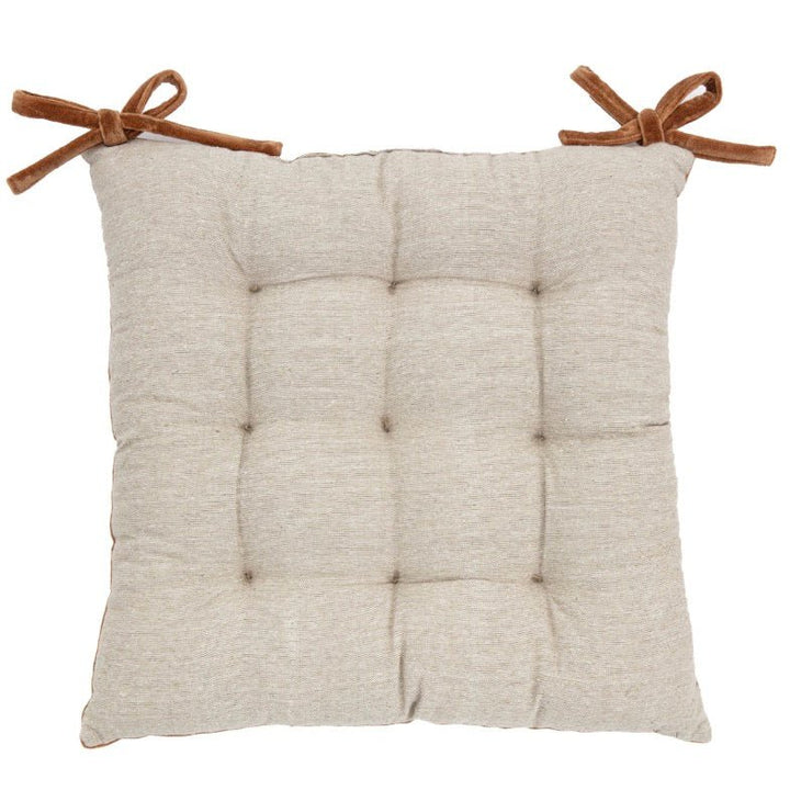 Cotton Velvet Seat Pad Cushion - Tan3 - Duck Barn Interiors