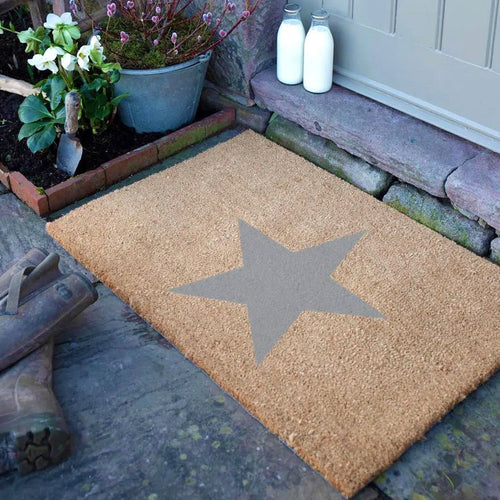 Country Grey Star Doormat - Extra Large
