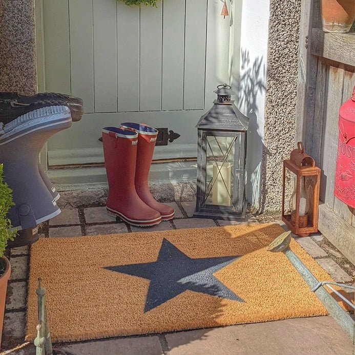 Country Grey Star Doormat - Extra Large3 - Duck Barn Interiors
