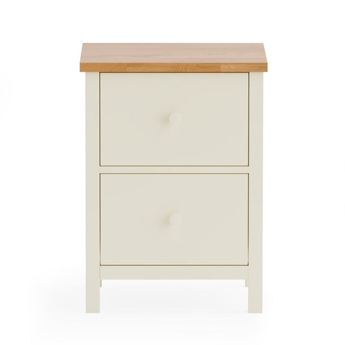 Coxmoor 2 Drawer Bedside - Ivory and Oak