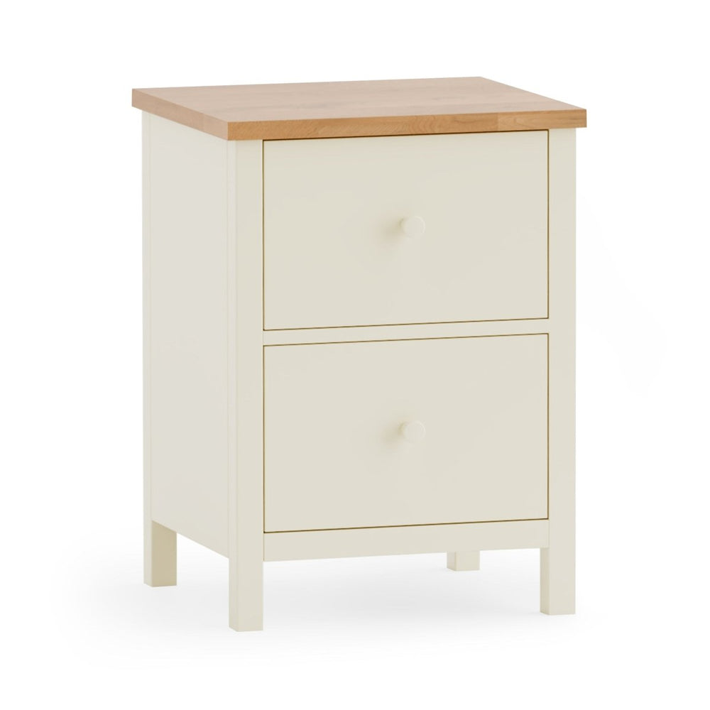 Coxmoor 2 Drawer Bedside - Ivory and Oak3 - Duck Barn Interiors