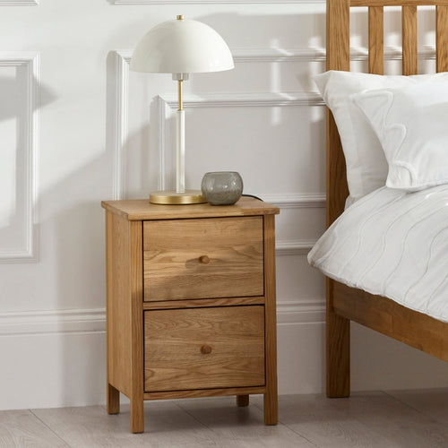 Coxmoor 2 Drawer Bedside - Oak